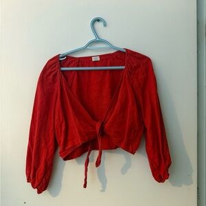 Wilfred Vibrant Red Tie-Front Blouse
